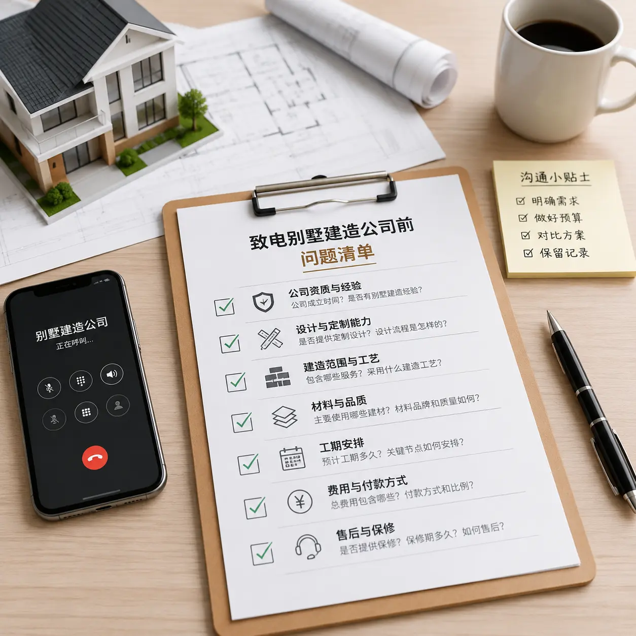 在南明拨打别墅建造公司电话前的准备工作